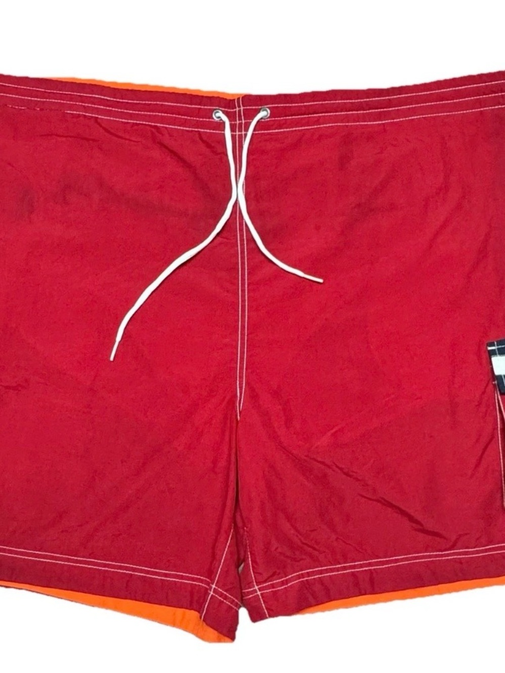 Tommy Hilfiger Red Athletic Swim Shorts Trunks with Orange Trim 48-50 XXL 2XL